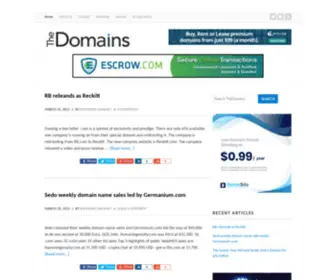 TheDomains.net(Award winning domain name Industry publication on domain news) Screenshot