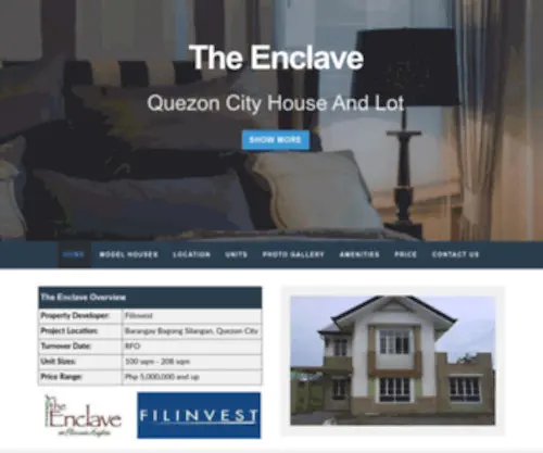 Theenclavequezon.com(The Enclave developed by Filinvest) Screenshot