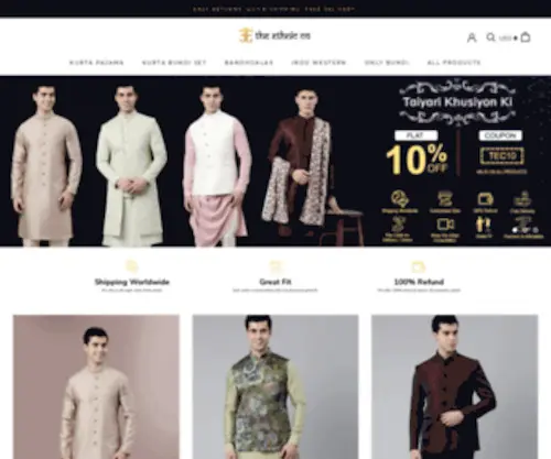 Theethnic.co(Buy Indian Ethnic Wear for Men at Best Price) Screenshot