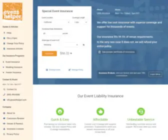 Theeventhelper.com(Our event insurance program) Screenshot