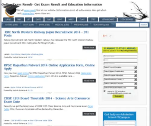 Theexam-Results.com(Online Exam Result) Screenshot