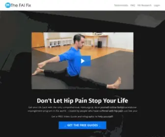 Thefaifix.com(Get started with the world's first truly effective FAI surgery alternative. Our program) Screenshot