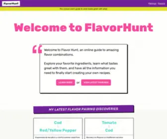 Theflavorhunt.com(Discover flavor pairings made in heaven) Screenshot