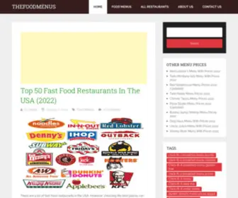 Thefoodmenus.com(All Fast Food Menu & Prices) Screenshot