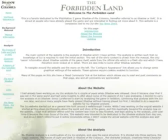 Theforbiddenland.com(Theforbiddenland) Screenshot