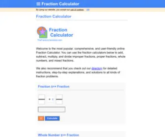 Thefractioncalculator.com(Fraction Calculator) Screenshot