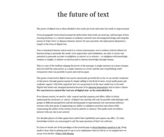 Thefutureoftext.org(Thefutureoftext) Screenshot