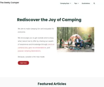 Thegeekycamper.com(Rediscover the Joy of Camping) Screenshot