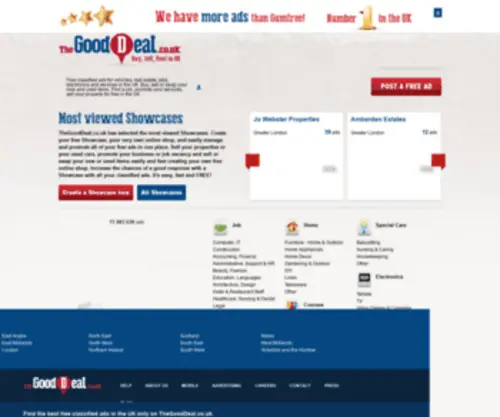 Thegooddeal.co.uk(Free classified ads in UK) Screenshot