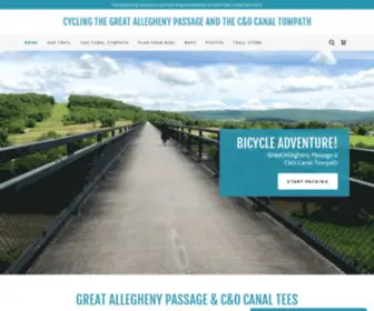 Thegreatalleghenypassage.com(Bike the beautiful 150 mile Great Allegheny Passage and the 184.5 mile C&O Canal Towpath) Screenshot