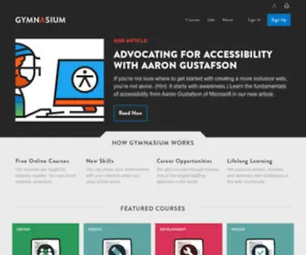 Thegymnasium.com(Free online courses on design and development) Screenshot