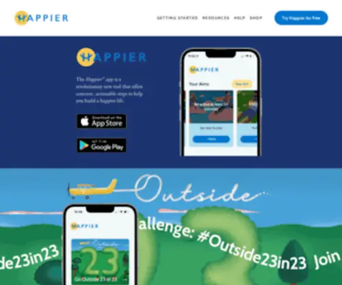 Thehappierapp.com(The Happier app) Screenshot