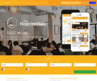 Thehappiesthour.com(Best Happy Hours in Melbourne) Screenshot