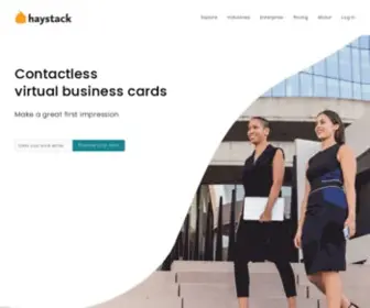 Thehaystackapp.com(Digital business cards. Haystack) Screenshot