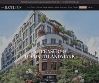 Thehazeltonhotel.com(Toronto's leading luxury hotel) Screenshot