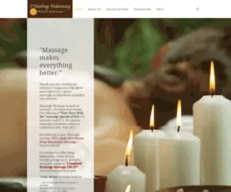 Thehealinghideaway.com(Massage Therapy) Screenshot