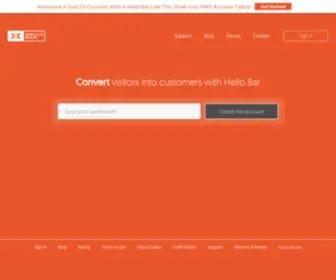 Thehellobar.com(Hello Bar) Screenshot