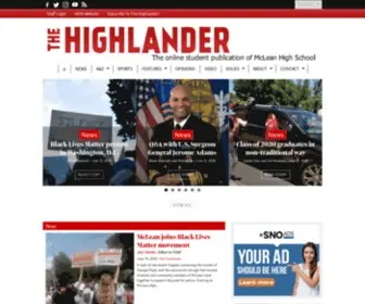 Thehighlandernews.com(The Student News Site of McLean High School) Screenshot