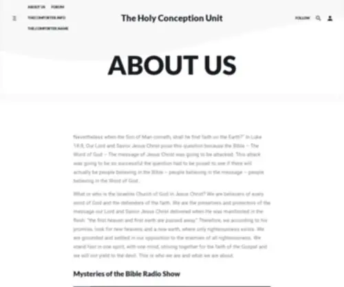 Theholyconceptionunit.org(The Holy Conception Unit) Screenshot