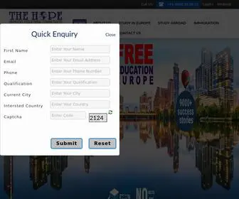 Thehope.co.in(Free Education In Europe) Screenshot
