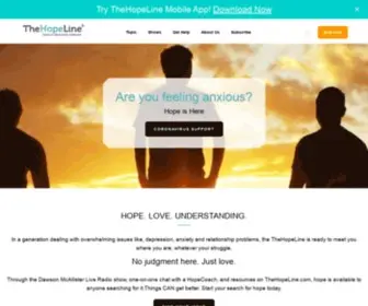 Thehopeline.com(Online Support Resources for Messy Life Issues) Screenshot
