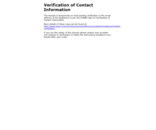 Thehostforyou.com(Verification of Contact Information) Screenshot