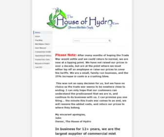 Thehouseofhydro.com(The House of Hydro) Screenshot