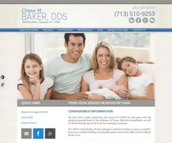 Thehoustondentist.com(Chase Baker DDS) Screenshot