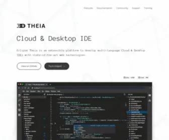 Theia-Ide.org(Cloud and Desktop IDE Platform) Screenshot