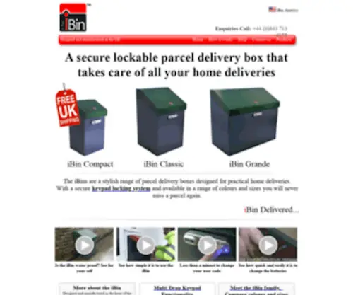 Theibin.com(Secure Parcel Delivery Box for home deliveries) Screenshot