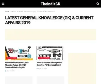 Theindiagk.com(The India GK) Screenshot