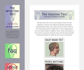 Theintuitiontest.com(The aim of this site) Screenshot