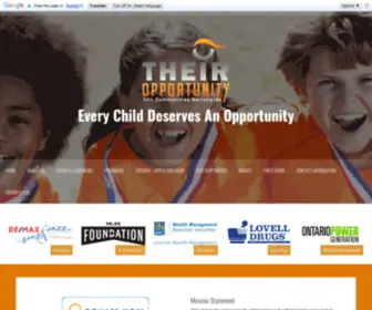 Theiropportunity.com(We are a national children's charity) Screenshot