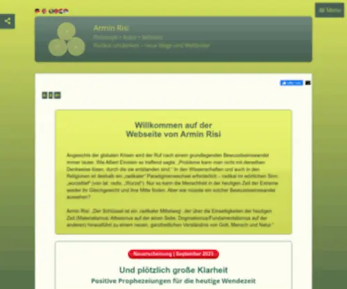 Theistic-Network.org(Webseite von Armin Risi) Screenshot