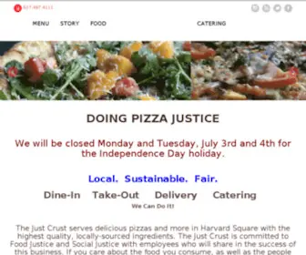 Thejustcrust.com(The Just Crust) Screenshot