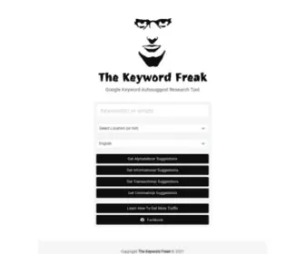 Thekeywordfreak.com(The Keyword Freak) Screenshot