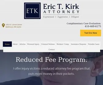 Thekirklawfirm.com(Personal Injury Lawyer Baltimore) Screenshot