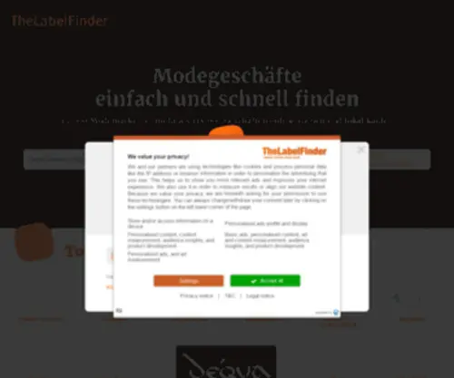 Thelabelfinder.at(Online suchen) Screenshot
