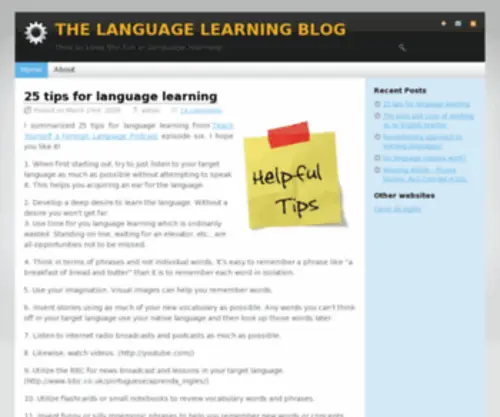 Thelanguagelearningblog.com(The Language Learning Blog) Screenshot