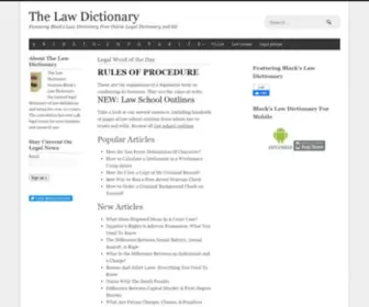 Thelawdictionary.org(Black's Law Dictionary) Screenshot