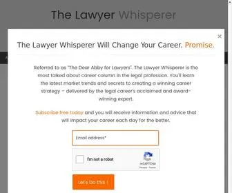 Thelawyerwhisperer.com(The hottest career column in the legal profession. The "Dear Abby for Lawyers") Screenshot