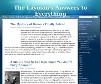 Thelaymansanswerstoeverything.com(The Layman's Answers to Everything) Screenshot