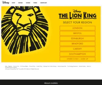 Thelionking.co.uk(Get Tickets for The Lion King from the Official Disney Website) Screenshot