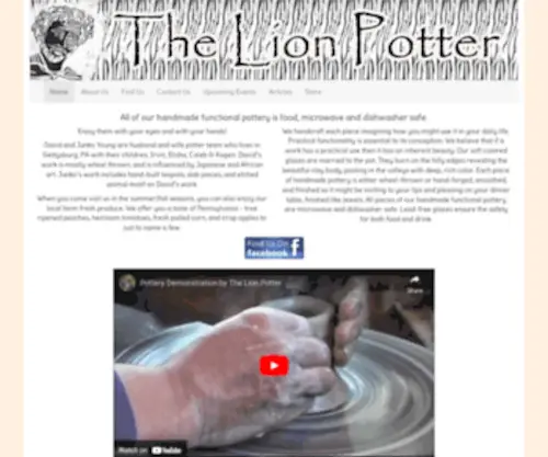 Thelionpotter.com(Handmade Functional Pottery) Screenshot