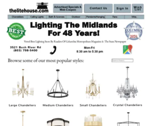 Thelitehouse.com(The Lite House Lighting The Midlands for 50 Years) Screenshot