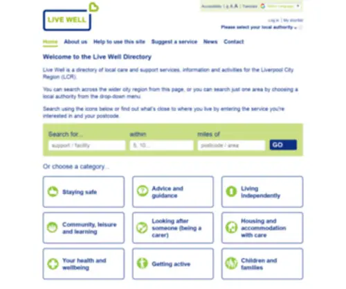 Thelivewelldirectory.com(The Live Well Directory for Liverpool City Region) Screenshot