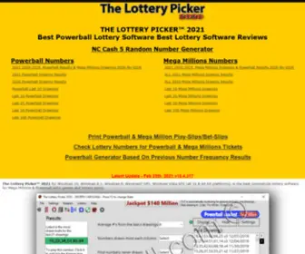 Thelotterypicker.com(Powerball software) Screenshot