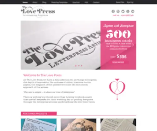 Thelovepress.com.au(Letterpress Wedding Invitations) Screenshot