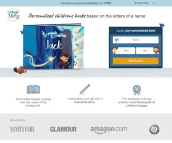 Themagicofmyname.com(Personalized children's books) Screenshot