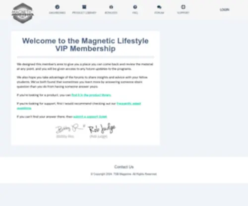 Themagneticlifestyle.com(The Magnetic Lifestyle Member's Area) Screenshot